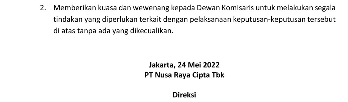 » Ringkasan Risalah Rapat Umum Pemegang Saham Tahunan